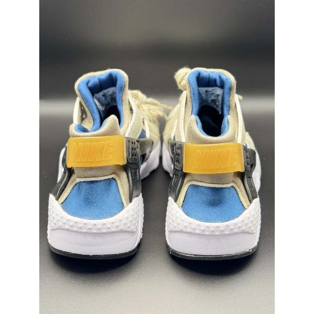 Size 4Y- Nike Huarache Kids Sneaker Shoes, Pre-owned, White/Blue/Black
